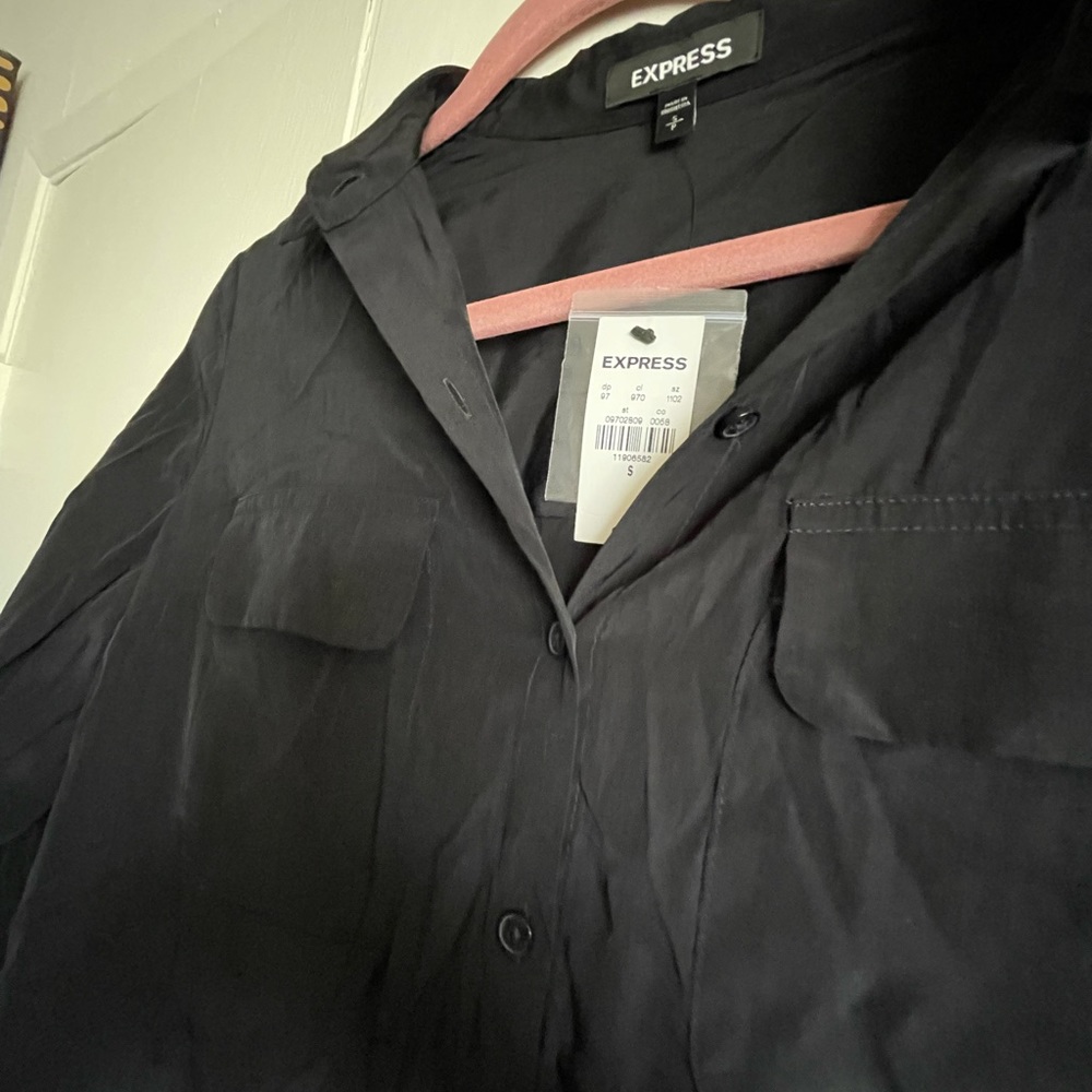 Black express button up business shirt NWT